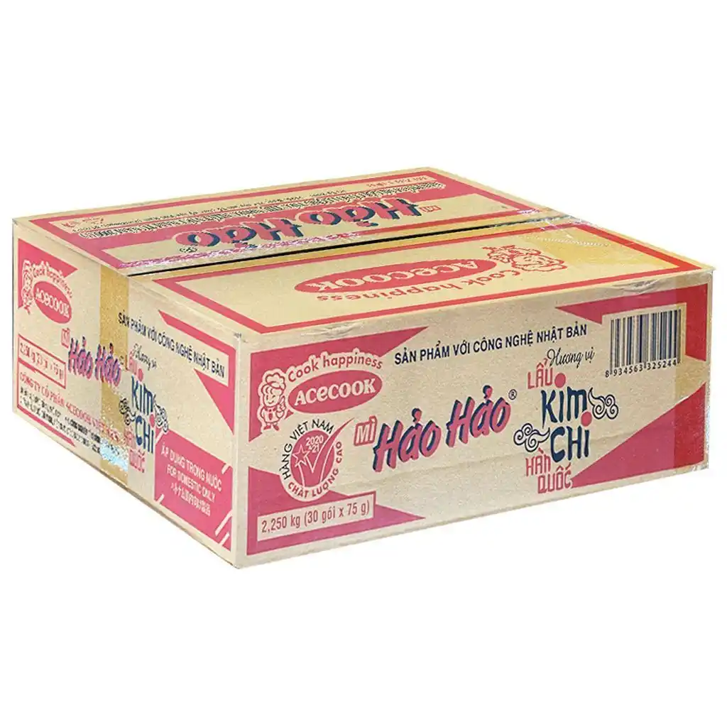 Thùng 30 gói mì Hảo Hảo lẩu kim chi Hàn Quốc 75g