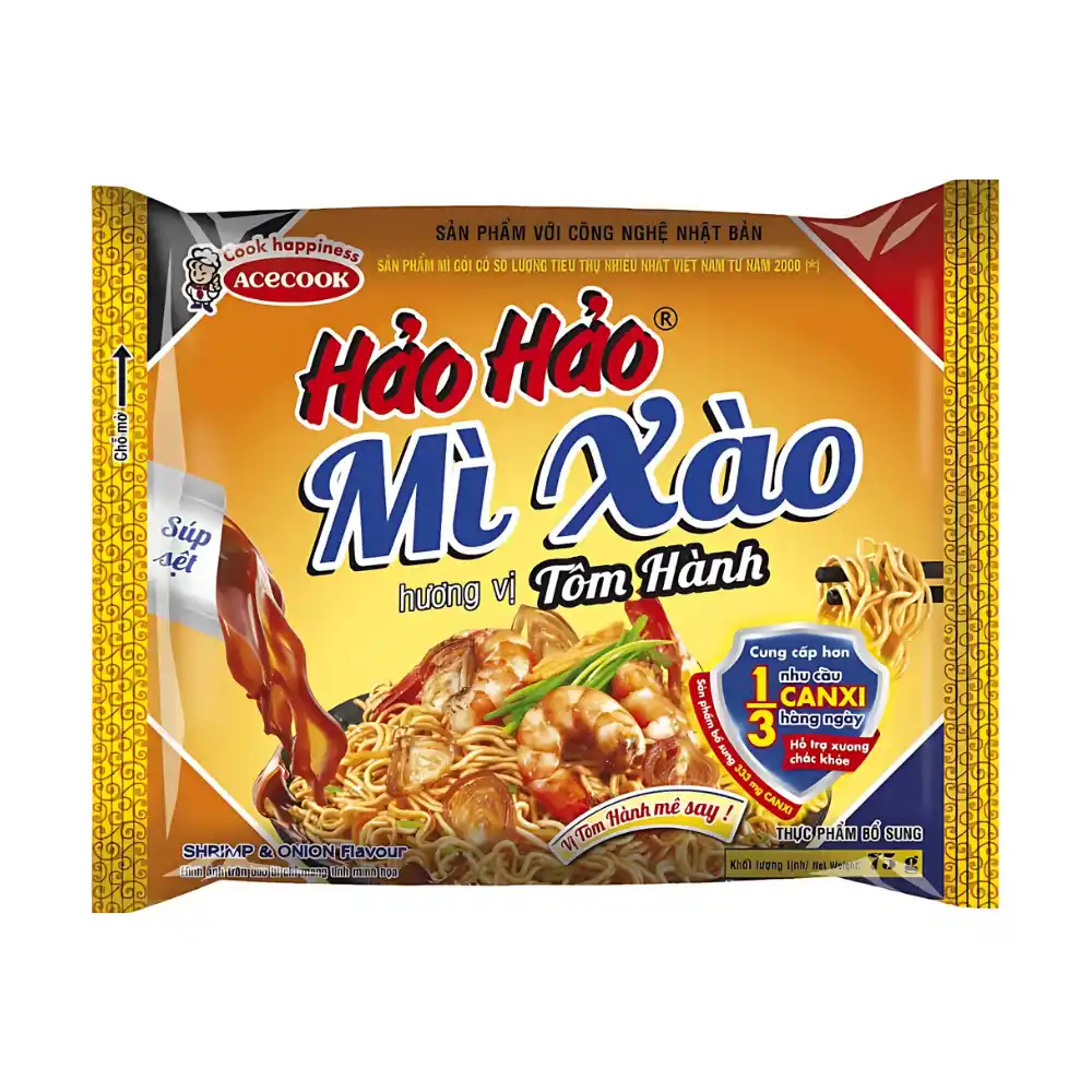 Thùng 30 gói mì xào khô Hảo Hảo tôm chua ngọt/tôm hành gói 75g