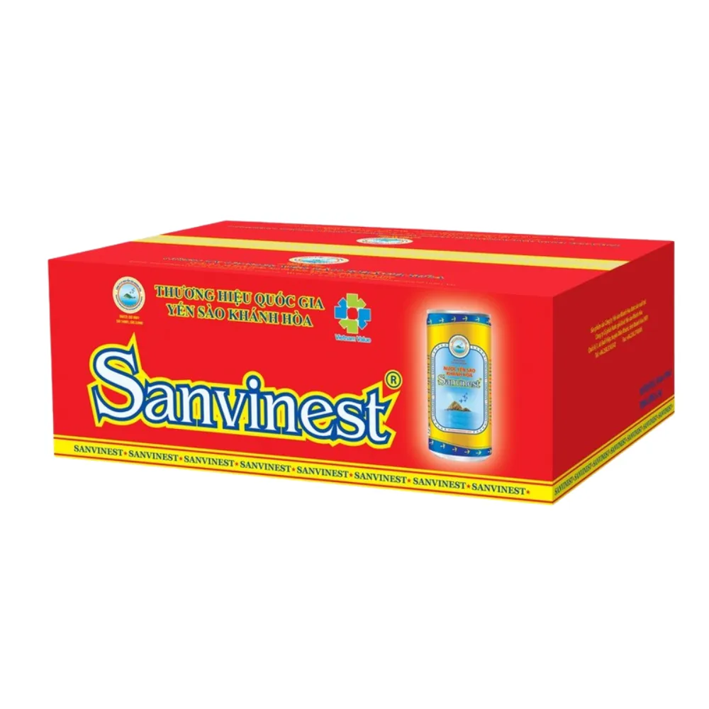 Thùng 30 lon nước yến sào Khánh Hoà Sanest có đường 190ml