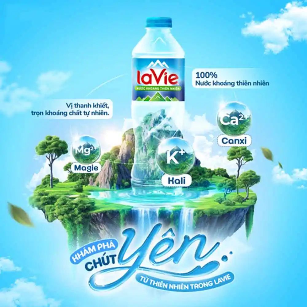 Thùng 4 can nước khoáng thiên nhiên LaVie 5L