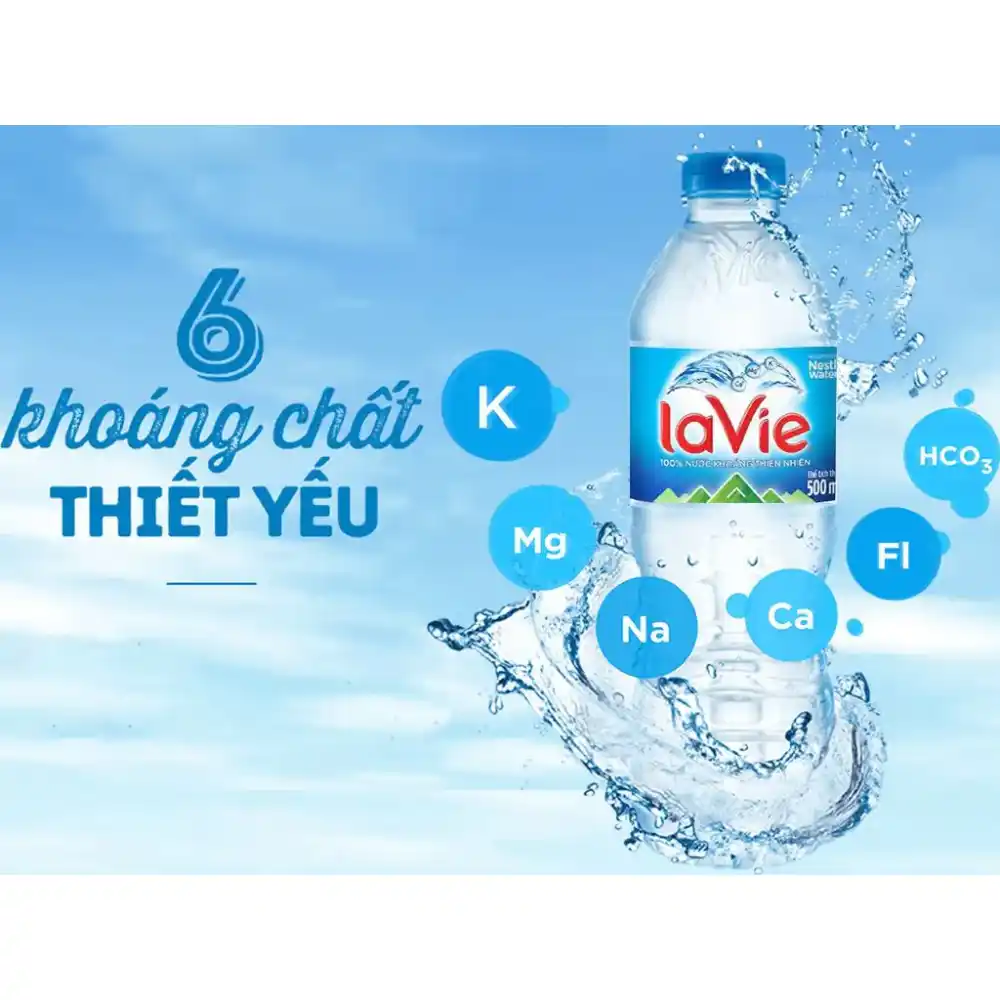 Thùng 4 can nước khoáng thiên nhiên LaVie 5L