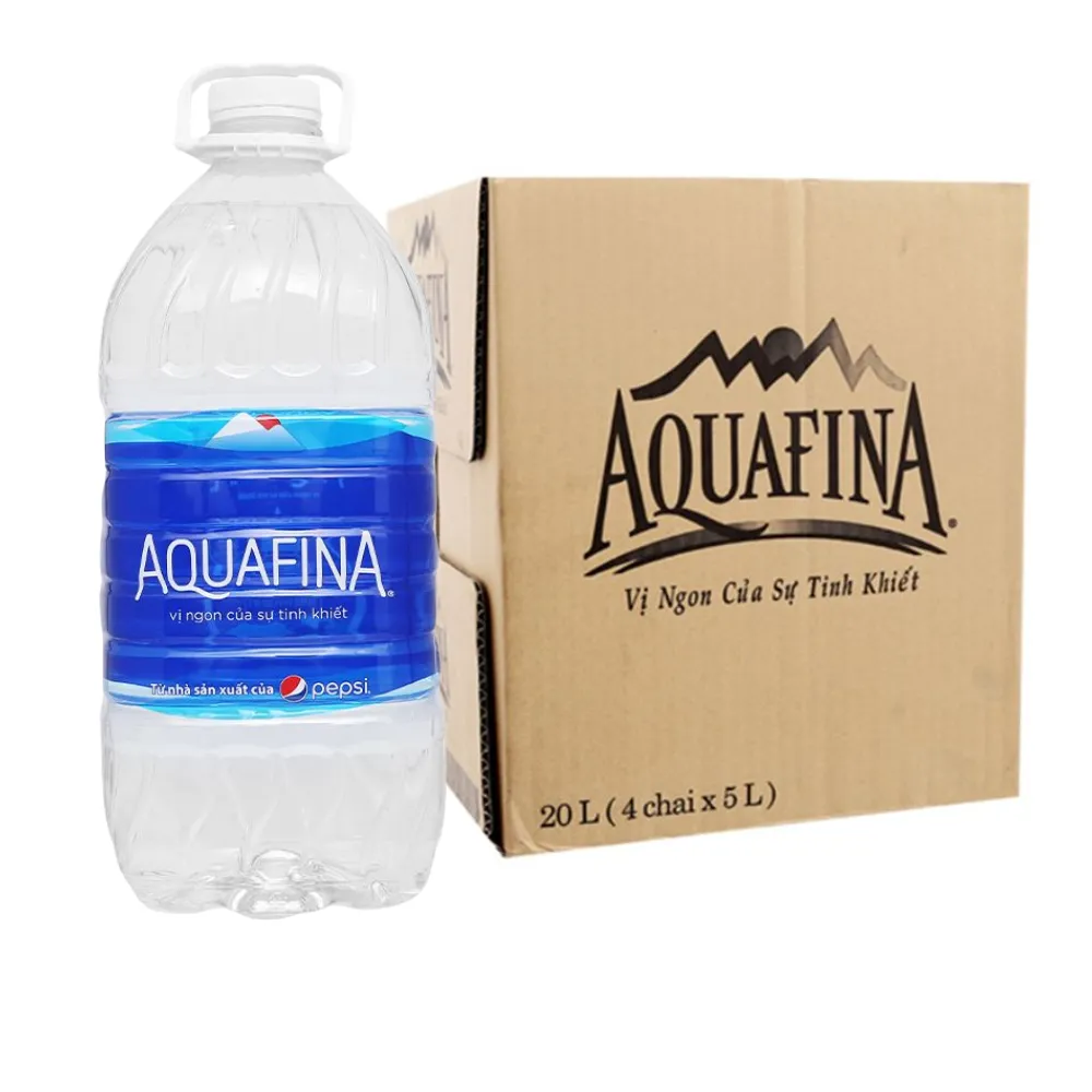 Thùng 4 chai nước uống tinh khiết Aquafina 5L