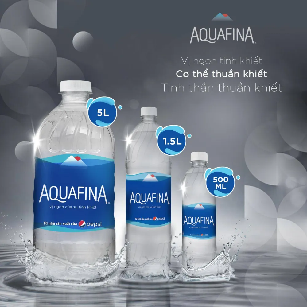 Thùng 4 chai nước uống tinh khiết Aquafina 5L