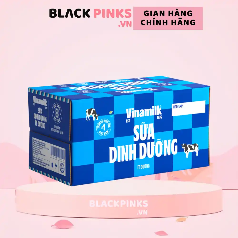 Thùng 48 gói sữa dinh dưỡng Vinamilk có đường/ít đường/không đường 220ml