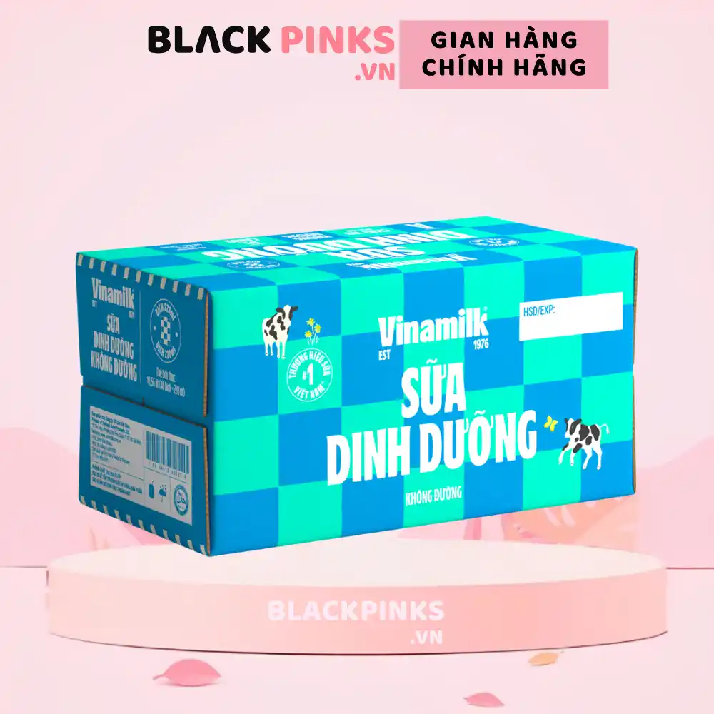 Thùng 48 gói sữa dinh dưỡng Vinamilk có đường/ít đường/không đường 220ml