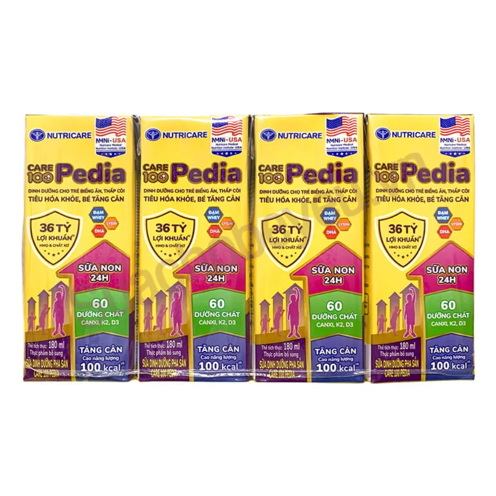 Thùng 48 hộp sữa bột pha sẵn Care 100 Pedia 180ml
