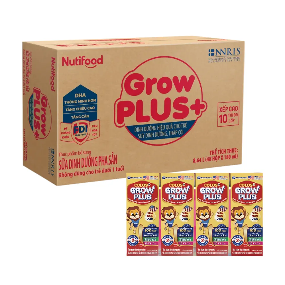 Thùng 48 hộp sữa bột pha sẵn Colos 24h Grow Plus 180ml