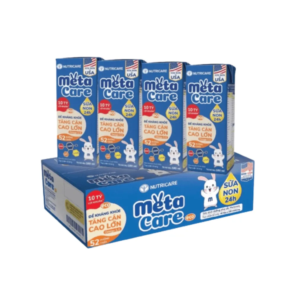 Thùng 48 hộp sữa non pha sẵn Nutricare MetaCare Eco 180ml