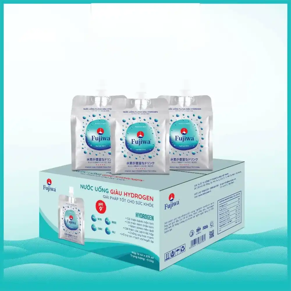 Thùng 48 túi nước uống giàu hydrogen Fujiwa 270ml