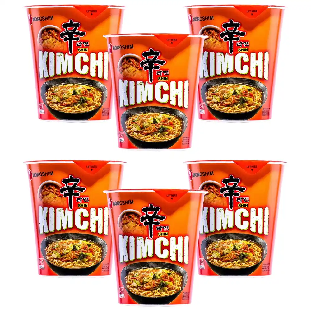 Thùng 6/12 ly mì cay Shin kim chi Nongshim ly 67g