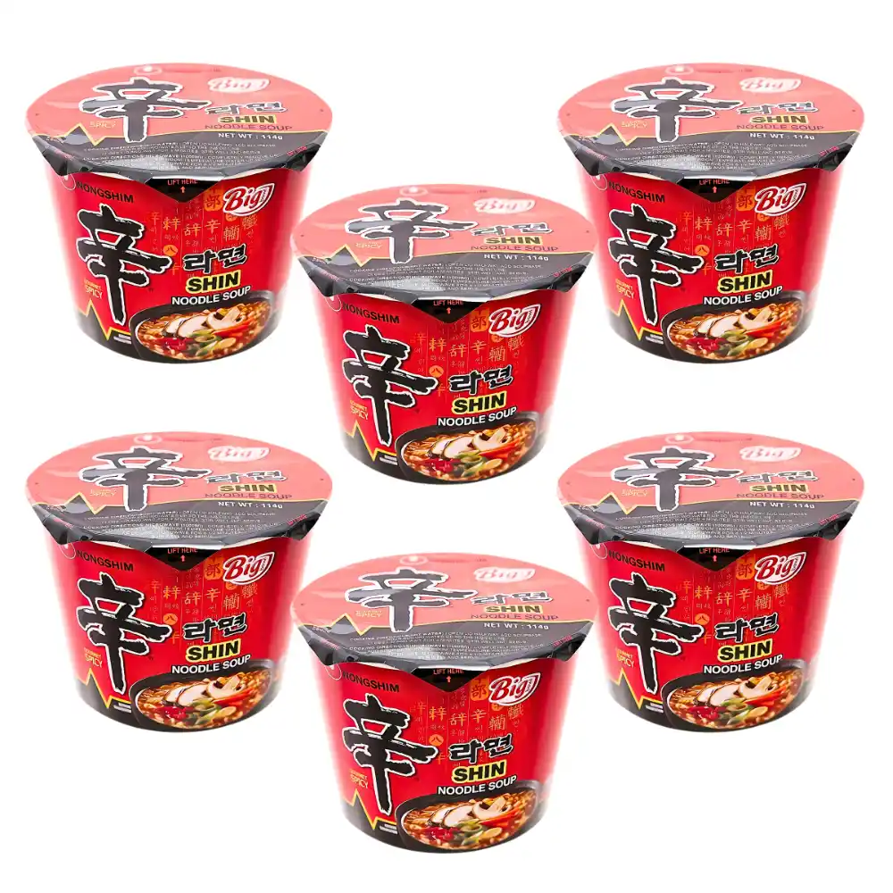 Thùng 6/12 ly mì cay Shin red Nongshim ly 67g