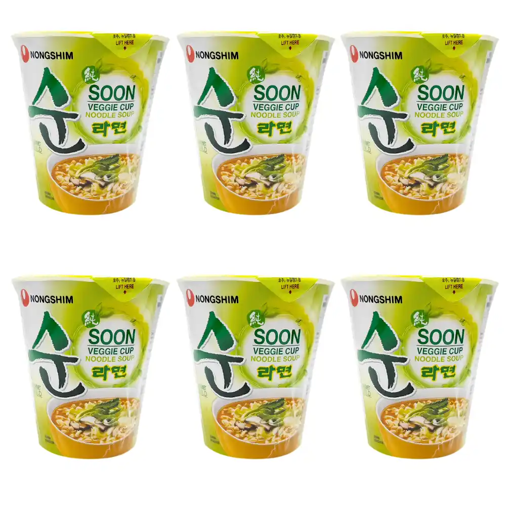 Thùng 6/12 mì chay Soon veggie Nongshim ly 67g