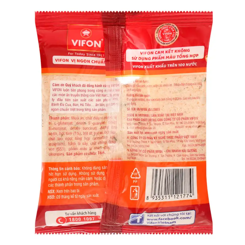 Thùng bột canh tôm/i-ốt/nấm Vifon gói 200g