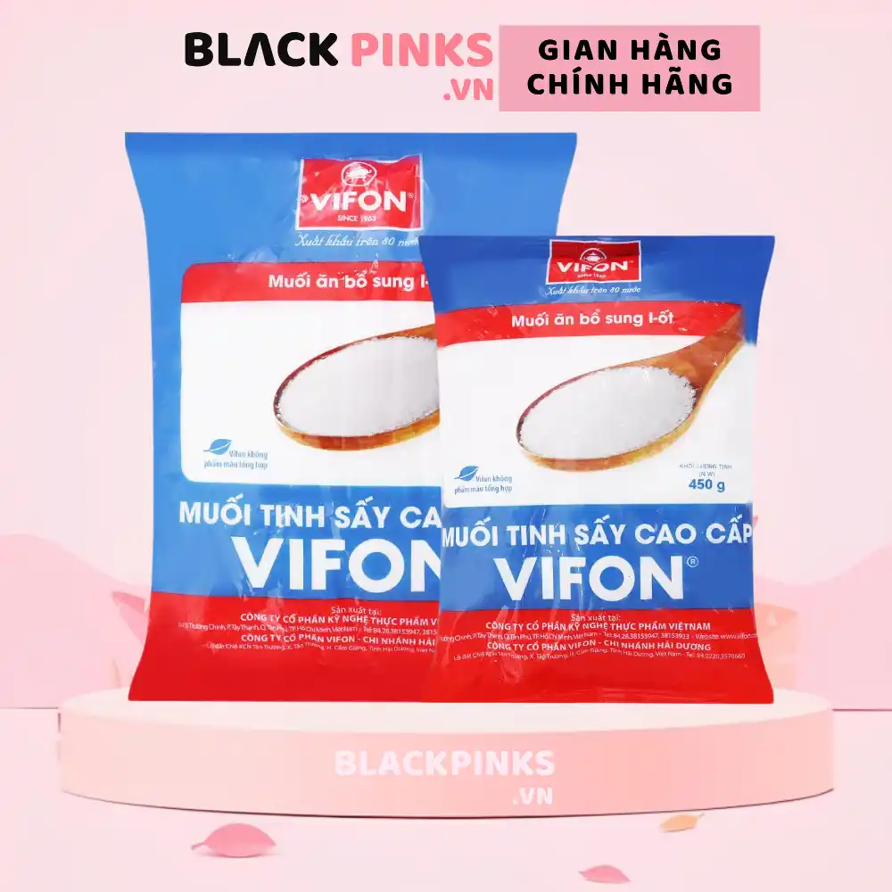 Thùng gói muối tinh sấy cao cấp Vifon gói 450g/950g
