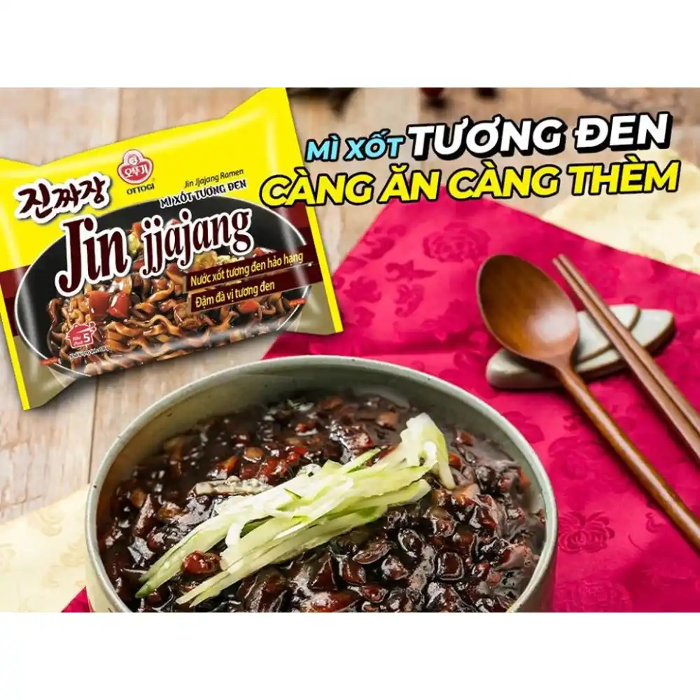Thùng mì xốt tương đen Jin Jjajang Ramen Ottogi 135g/70g/115g