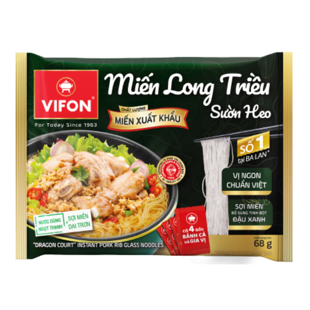 Thùng miến sườn heo/cua Vifon Long Triều gói 68g (chất lượng xuất khẩu)