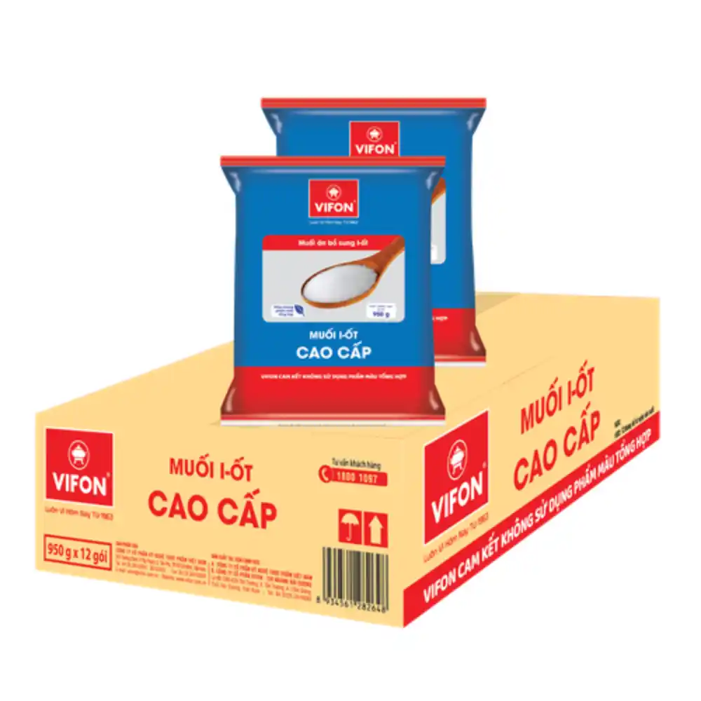 Thùng muối I-ốt cao cấp Vifon gói 450g/950g