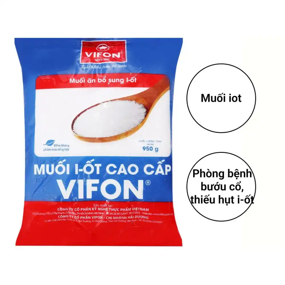 Thùng muối I-ốt cao cấp Vifon gói 450g/950g
