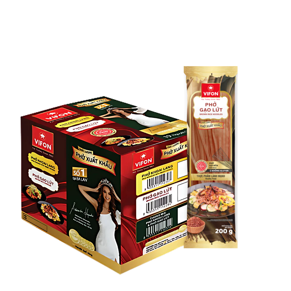 Thùng  phở đũa gạo lứt Vifon gói 200g (chất lượng xuất khẩu)