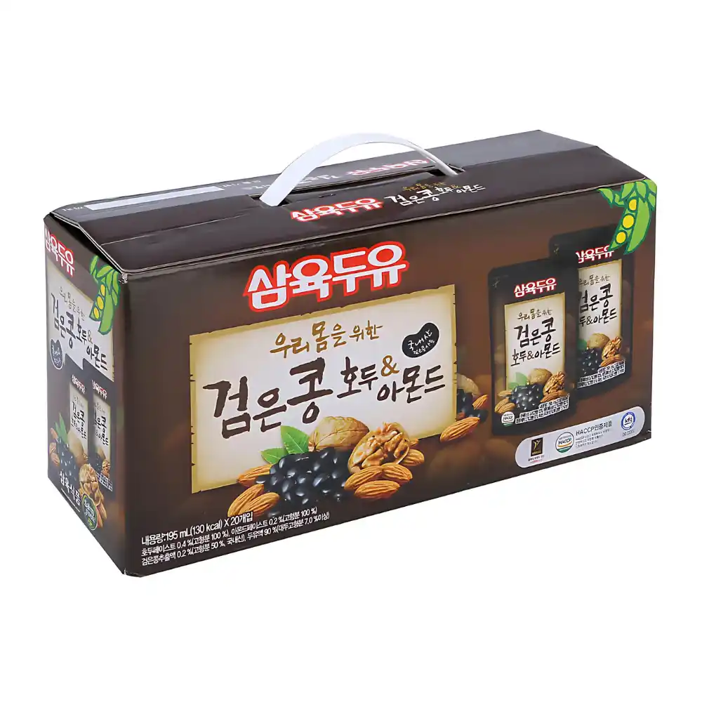 Thùng sữa đậu đen óc chó hạnh nhân Sahmyook 190ml