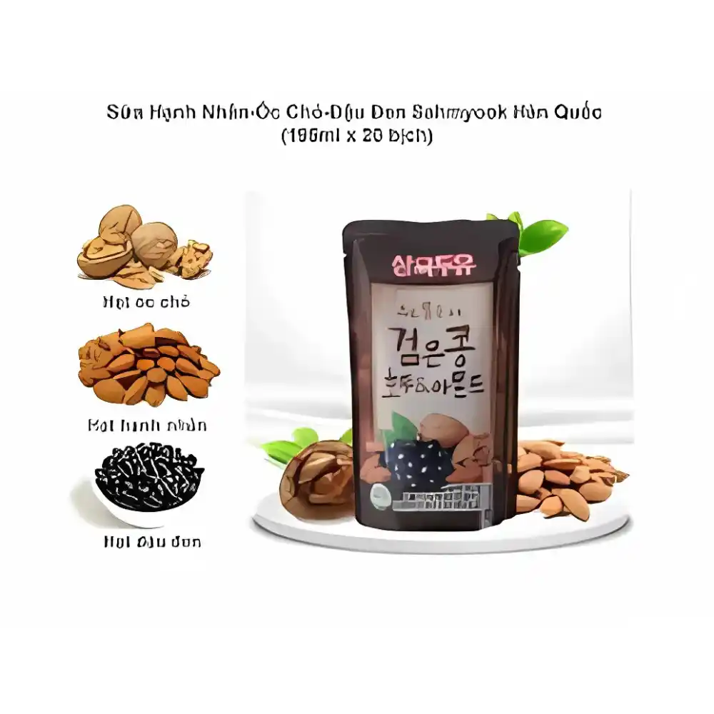 Thùng sữa đậu đen óc chó hạnh nhân Sahmyook 190ml