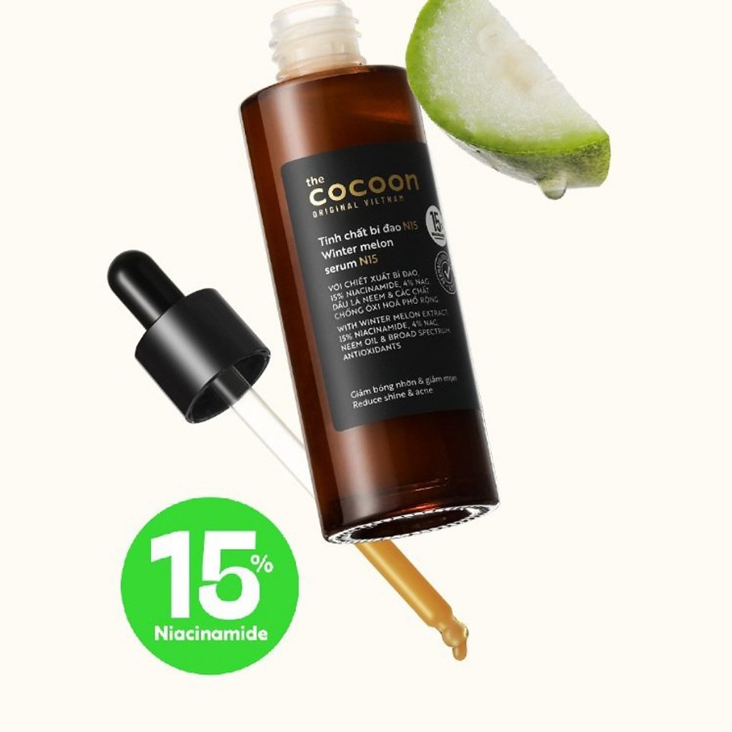Tinh chất Cocoon bí đao N15 giảm bóng nhờn và giảm mụn 70ml