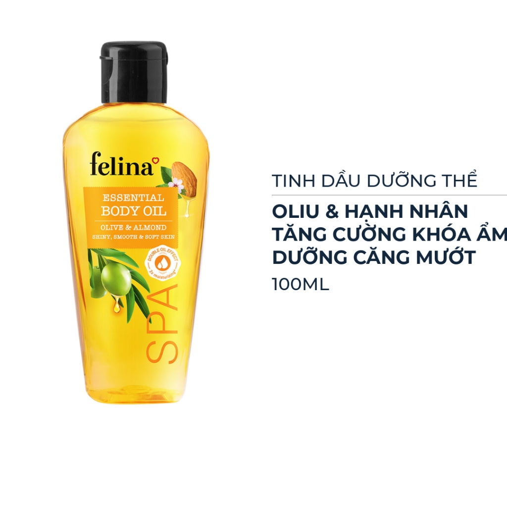 Tinh dầu dưỡng thể Felina Oliu & hạnh nhân 100ml