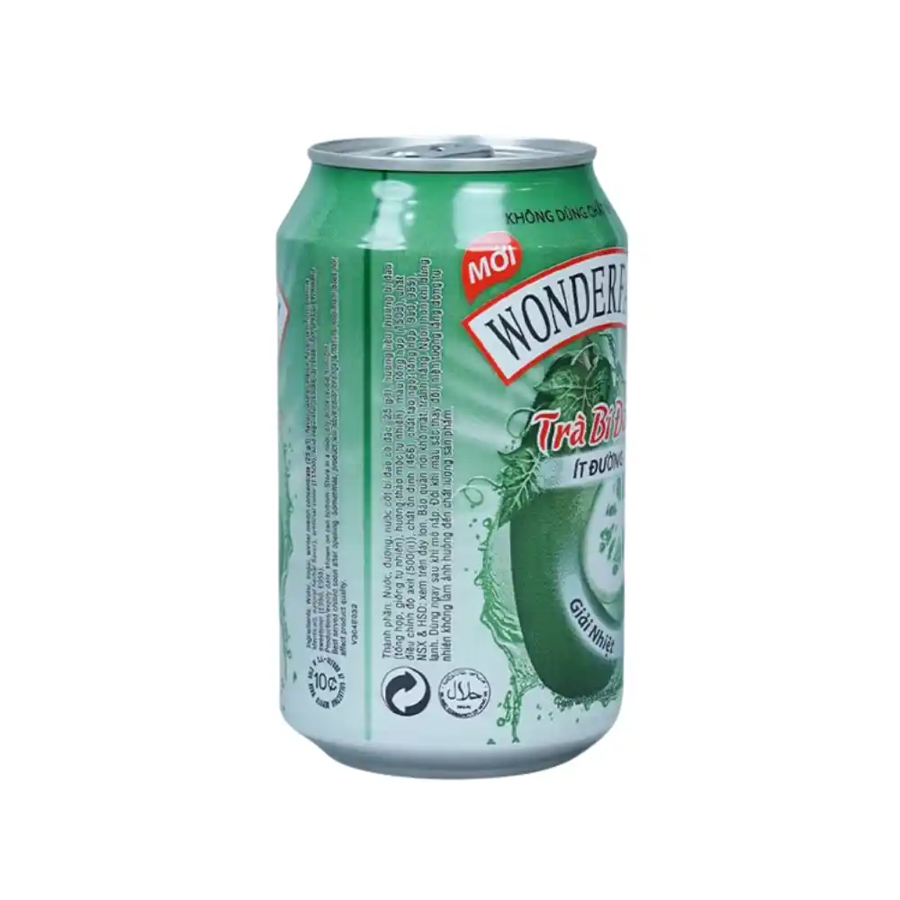 Trà bí đao Wonderfarm ít đường lon 310 ml