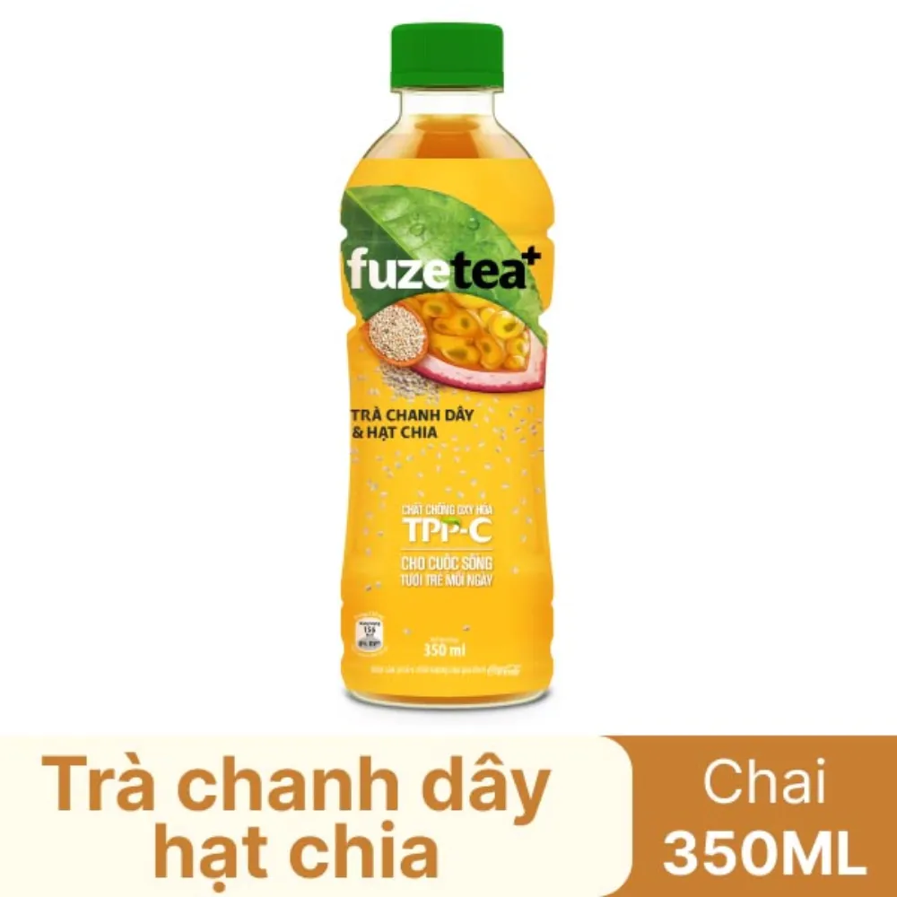 Trà chanh dây hạt chia Fuzetea+ 350ml