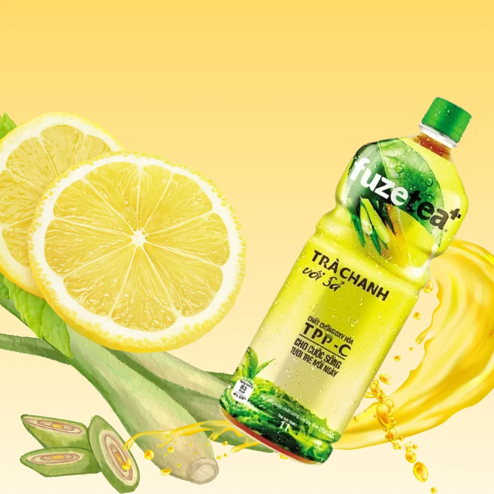Trà chanh sả Fuzetea+ 1L