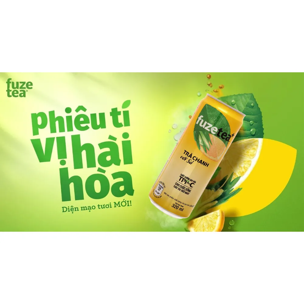 Trà chanh sả Fuzetea+ 320ml