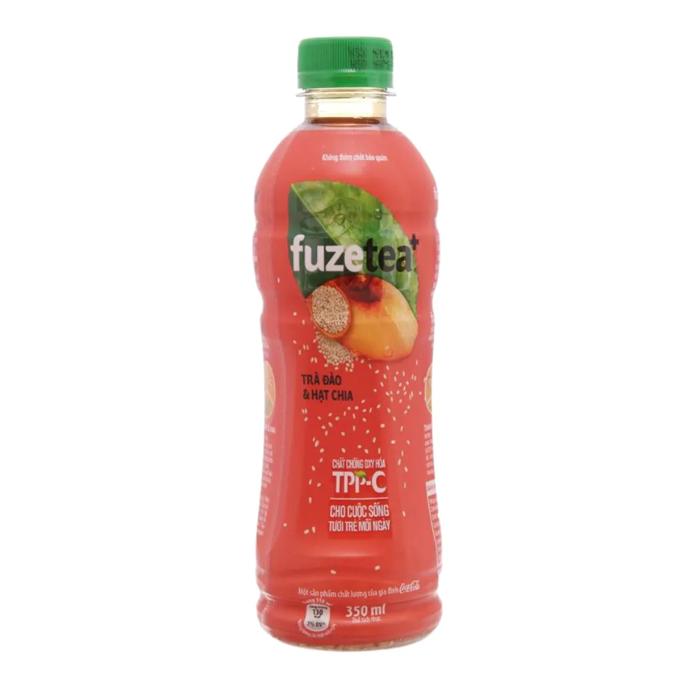 Trà đào hạt chia Fuzetea+ 350ml