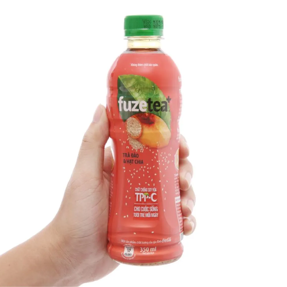 Trà đào hạt chia Fuzetea+ 350ml
