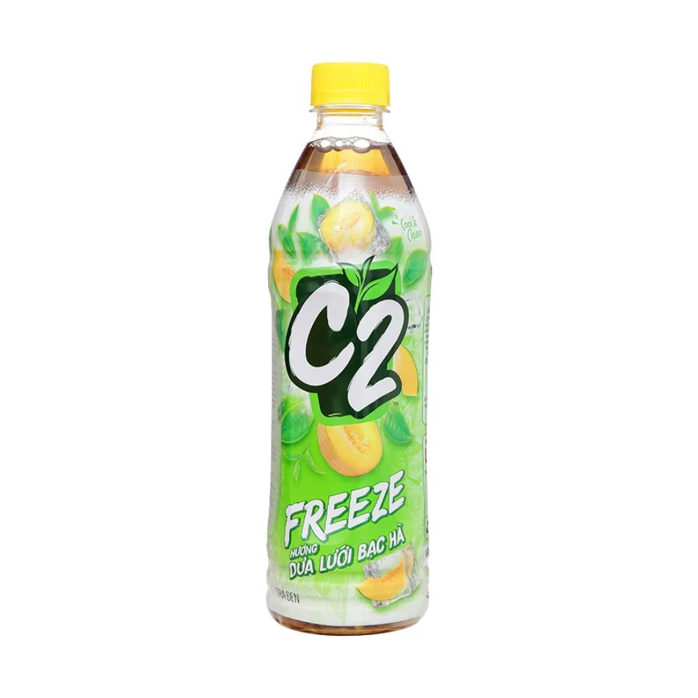 Trà đen C2 Freeze hương dưa lưới bạc hà chai 455ml