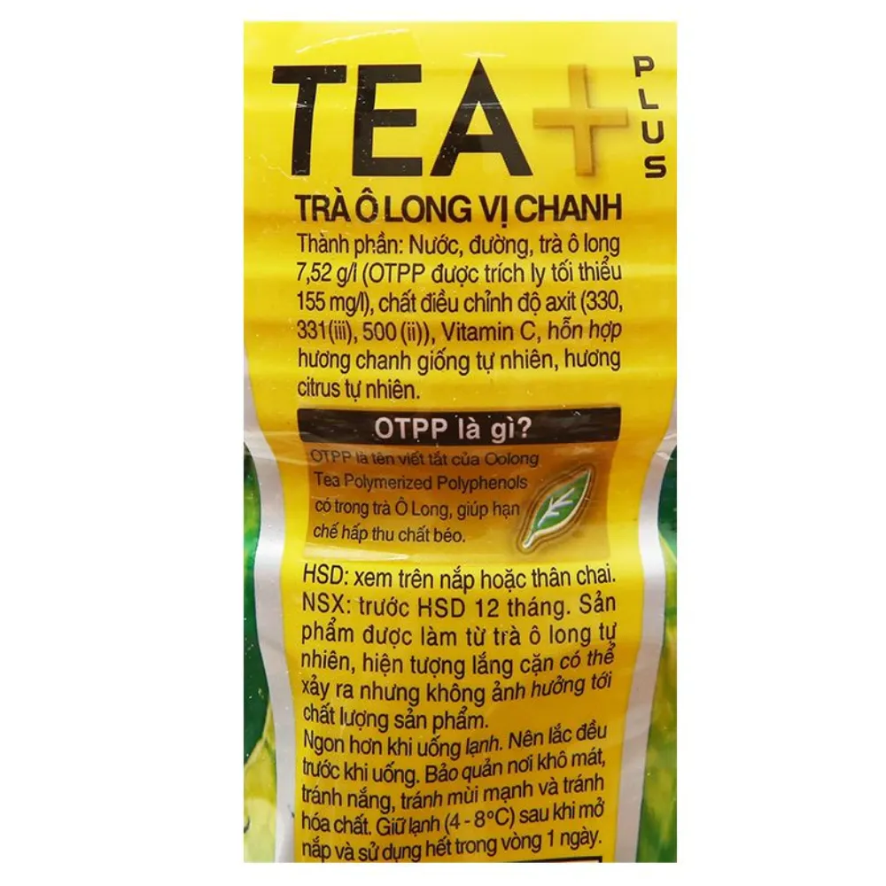 Trà ô long TEA+ Plus chanh 1L