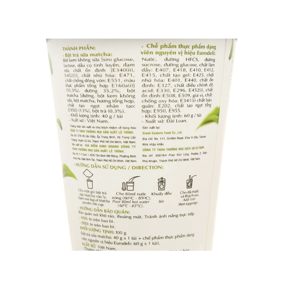Trà sữa matcha Wangcha ly 100g