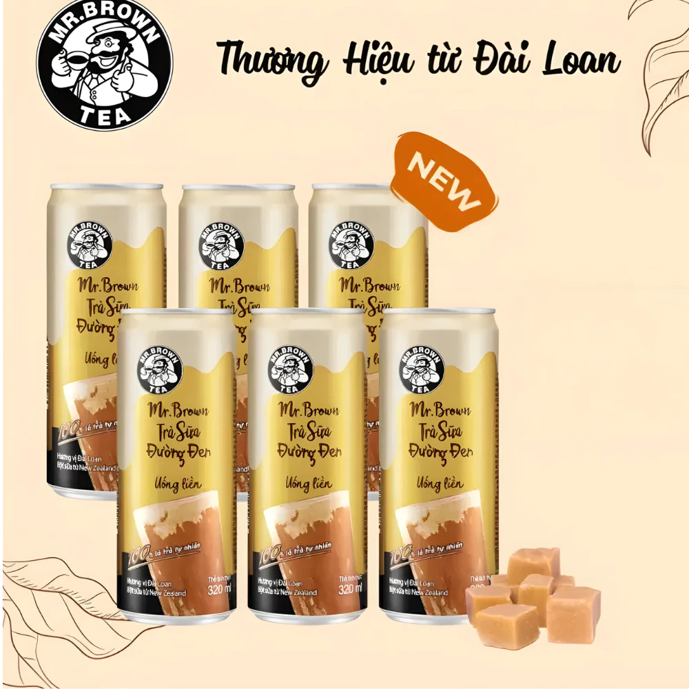 Trà sữa Mr.Brown đường đen lon 320ml