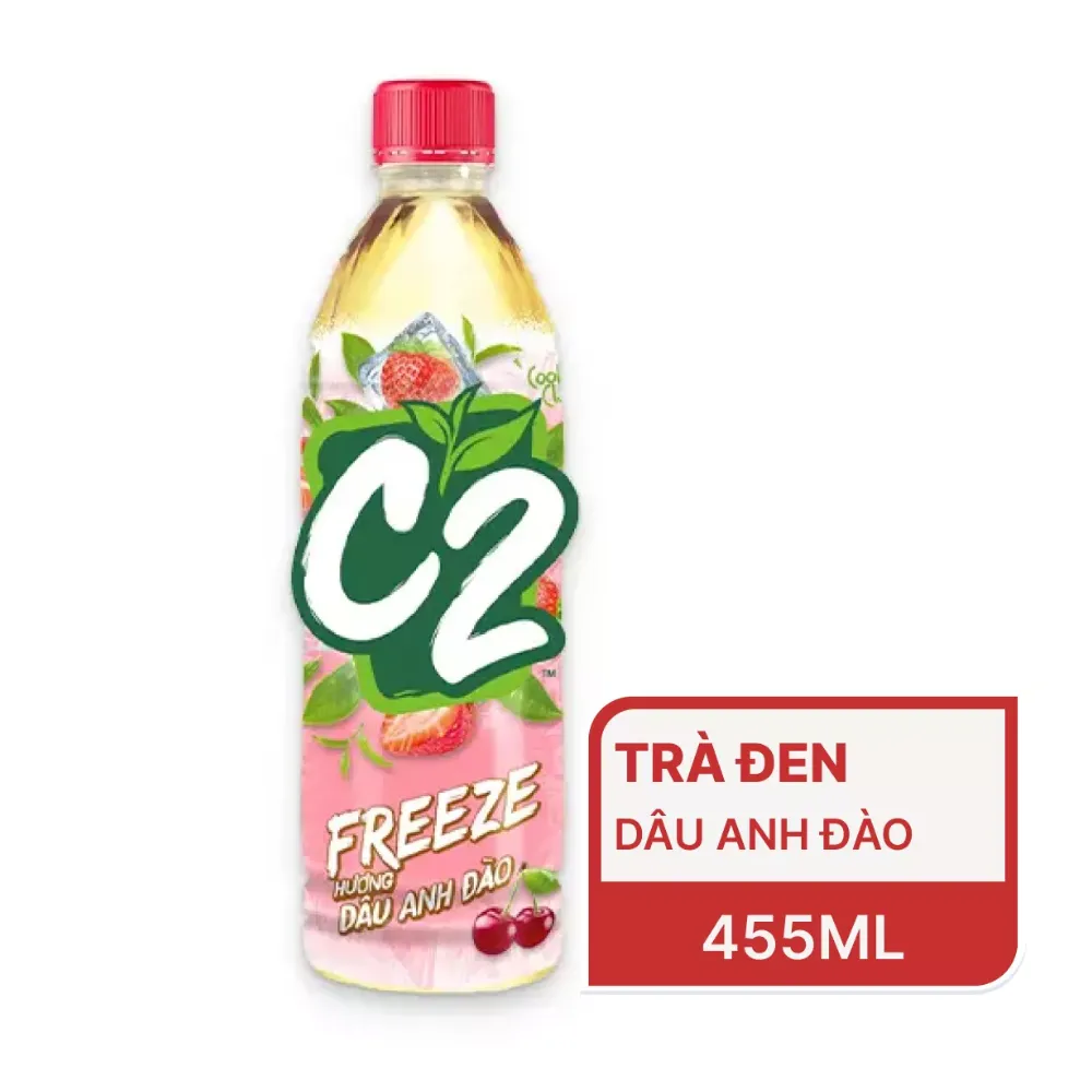 Trà xanh C2 Freeze hương dâu anh đào chai 455ml