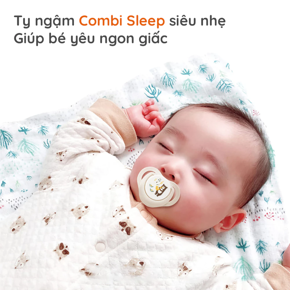 Ty ngậm Combi Sleep siêu nhẹ hoa lá/phi hành gia/khỉ con/đám mây/gấu trắng/dâu tây size S/M/L