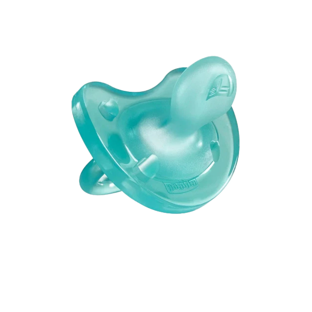 Ty ngậm Silicone Chicco Physio Soft xanh ngọc 0M+ và 6M+