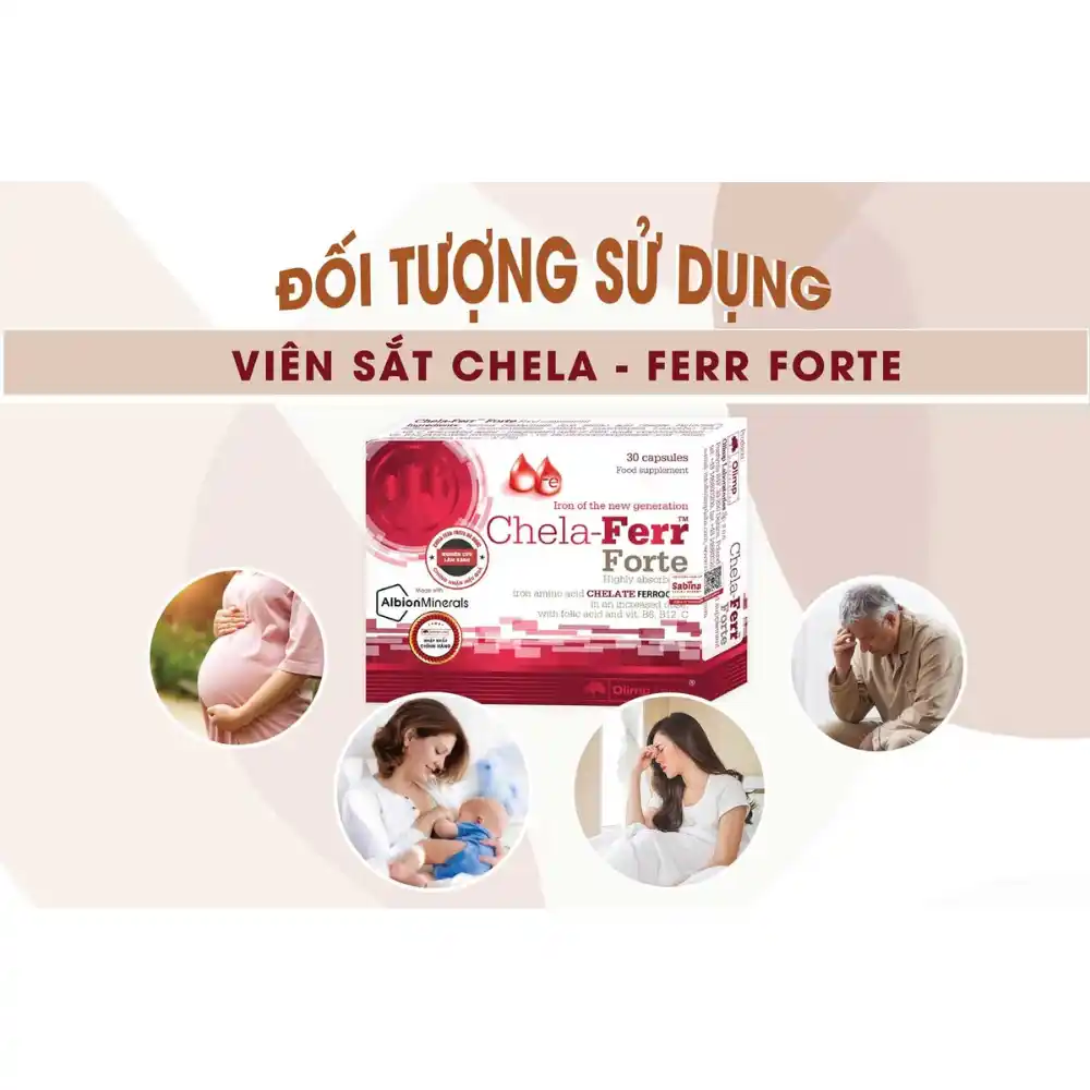 Viên bổ sung sắt hữu cơ Chela-Ferr Forte cho bà bầu 30 viên