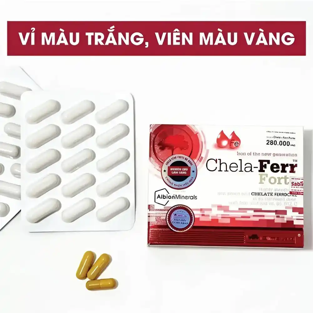 Viên bổ sung sắt hữu cơ Chela-Ferr Forte cho bà bầu 30 viên