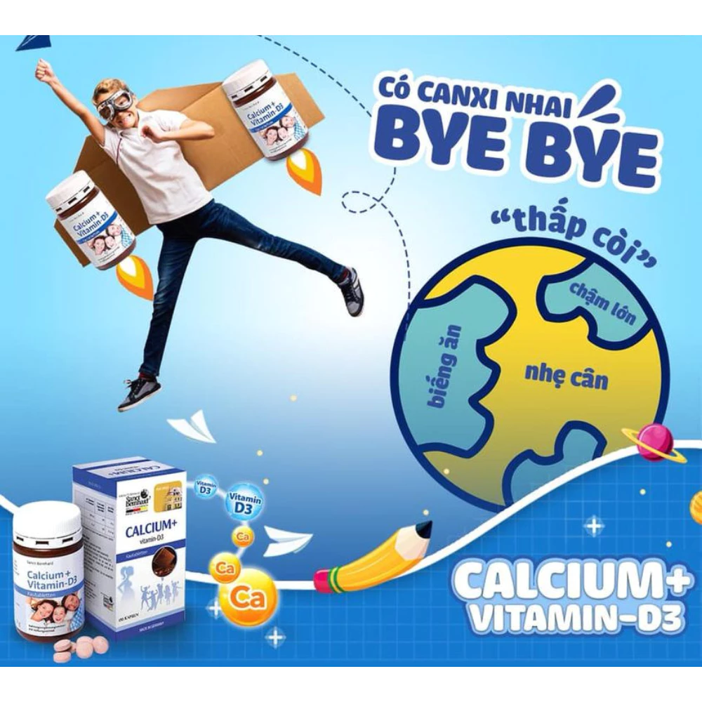 Viên nhai chắc khỏe xương bổ sung canxi và vitamin D3 Sanct Bernhard 90 viên