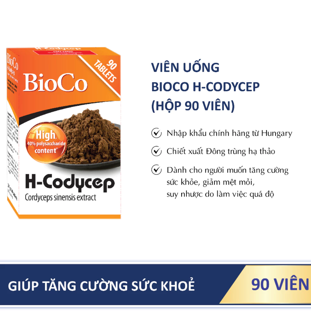 Viên uống BioCo H-Codycep tăng cường sức khỏe, nâng cao sức đề kháng (hộp 90 viên)