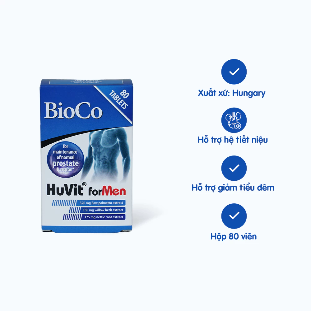 Viên uống Bioco Huvit for Men hỗ trợ sinh lý nam giới (hộp 80 viên)