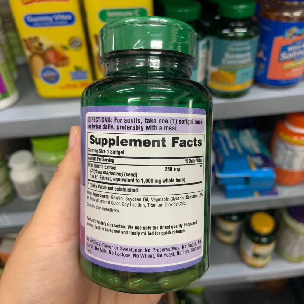 Viên uống bổ gan Milk Thistle Extract 1000mg Puritan’s Pride Mỹ (180 viên)