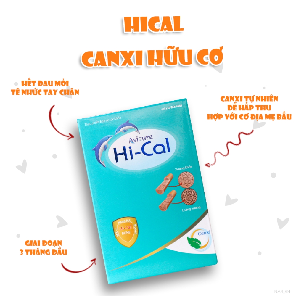 Viên uống bổ sung canxi cho mẹ bầu Avisure Hi-cal (60 viên)