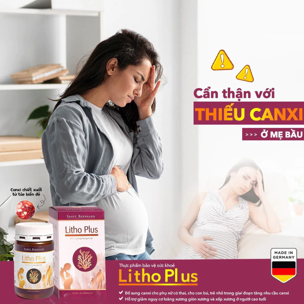 Viên uống bổ sung canxi từ tảo biển đỏ Litho Plus hỗ trợ giảm nguy cơ thiếu canxi 30/60 viên