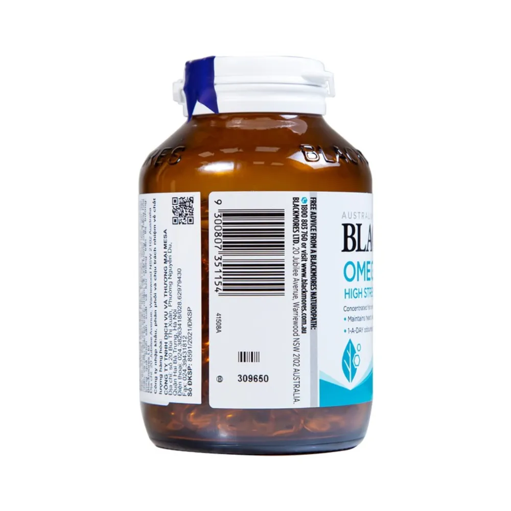 Viên uống bổ sung dầu cá Blackmores omega double high strength fish oil (90 viên)