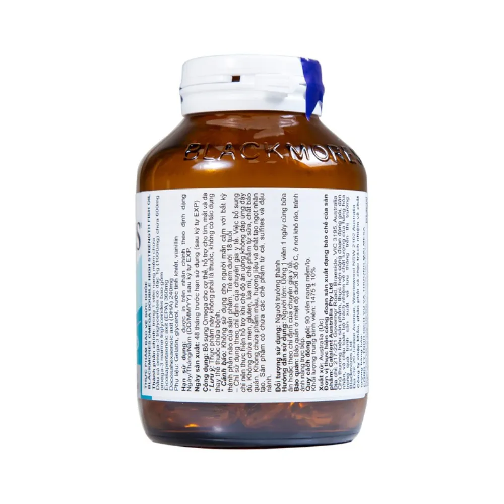 Viên uống bổ sung dầu cá Blackmores omega double high strength fish oil (90 viên)